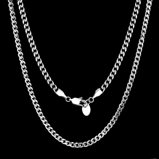 4mm Miami Stainless Steel Cuban Link Chain with Lobster Clasp 