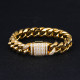 Newest 12mm Iced Out Box Clasp Miami Cuban Link Bracelets