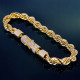 Fashion 6mm Iced Out Clasp Rope Bracelet for Men