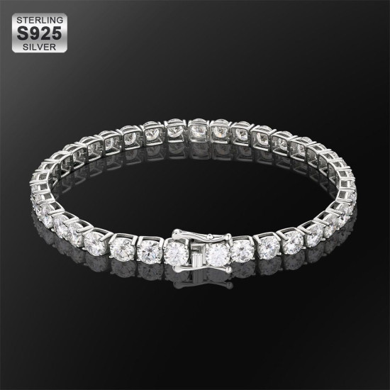 New Arrival 5mm Moissanite White Gold Tennis Bracelet