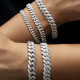 Gorgeous 6mm Moissanite  S925 Silver Cuban Link Bracelet