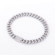 Sparkly 8mm Moissanite  S925 Silver Cuban Link Bracelet