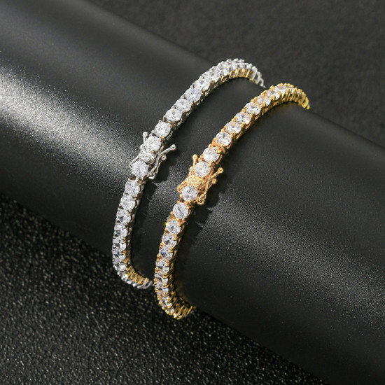 3mm 4mm 5mm Fashion Cuban Tennis Bracelet for Men 