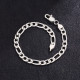 Simple Classic 6mm Stainless Steel Figaro Bracelet for Men