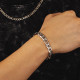 Newest 9mm Stainless Steel Figaro Bracelet for Men