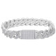 Sparkly 12mm CZ Diamond Iced Out Mens Bracelet with Box Clasp