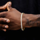 Gorgeous 4mm 14K Gold Sterling Silver CZ Diamond Tennis Bracelet for Men