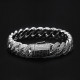 Black and White Two-Tone Iced Cuban Link Bracelet (12mm) for Men