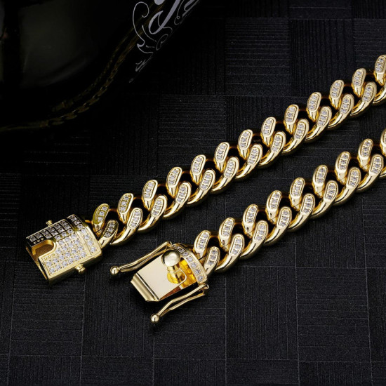 Newest 14mm Iced Out Cuban Link Bracelet for Men