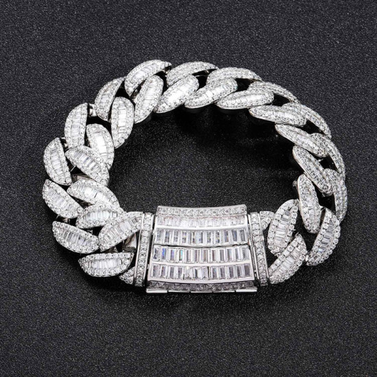 Fashion 20mm Diamond Cuban Link Bracelet for Men