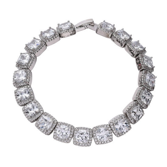 Trendy 10mm Square Diamond Mens Tennis Bracelet