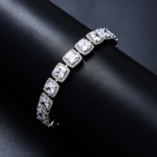 Trendy 10mm Square Diamond Mens Tennis Bracelet