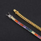 Trendy 4mm Colorful Diamond Mens Tennis Bracelet