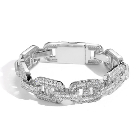 Fashion 15mm Diamond PIg Nose Bracelet for Men