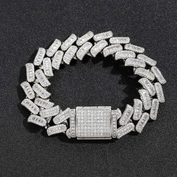 Trendy 16mm Iced Out Cuban Link Bracelet for Men