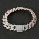 Modern 14mm Iced Out Cuban Rose Gold Bracelet for Men