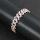 Modern 14mm Iced Out Cuban Rose Gold Bracelet for Men