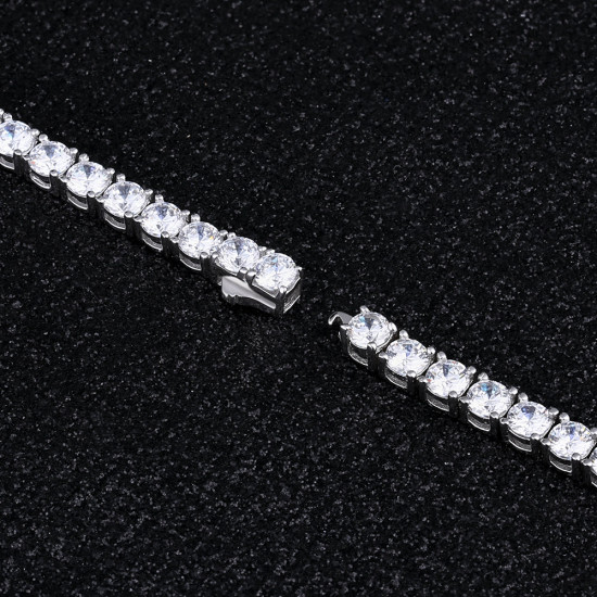 Newest 4mm 925 Sterling Silver CZ Diamond Womens Tennis Bracelet