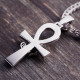 Iced Out The Eye Of Horus Ankh Cross Pendant in White Gold for Men