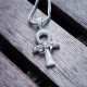 Iced Out The Eye Of Horus Ankh Cross Pendant in White Gold for Men