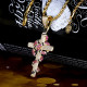 Iced Out  Cool Cross Nacklace with Coral Snake Twist Pendant 