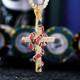 Hip Hop  Cool Cross Nacklace with Coral Snake Twist Pendant 