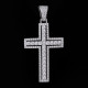 Iced Out Cross Chain with Double-Layered Cross Pendant