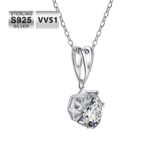 New Arrival 1.0 Carats VVS1 Moissanite Womens Pendant Necklace