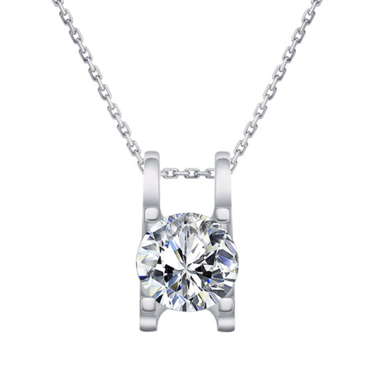 Lovely H 1.0 Carats VVS1 Moissanite Pendant Necklace for Women