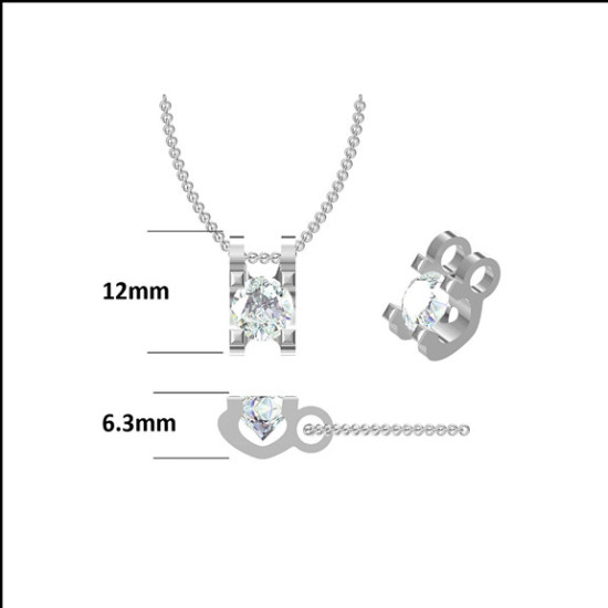 Lovely H 1.0 Carats VVS1 Moissanite Pendant Necklace for Women