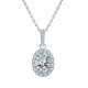 1.0 Carats VVS1 Oval Moissanite Pendant Necklace for Women