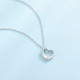 Lovely 0.015 Carats VVS1 Moissanite Hollow Heart Pendant Necklace