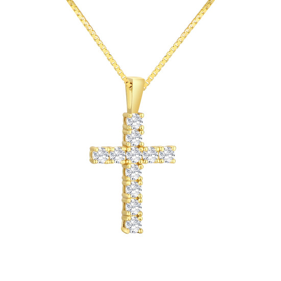 Newest 0.70 Carats VVS1 Moissanite Cross Pendant for Women