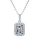 1.0 Carats VVS1 Moissanite Rectangle Pendant Necklace for Women