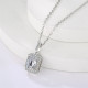 1.0 Carats VVS1 Moissanite Rectangle Pendant Necklace for Women