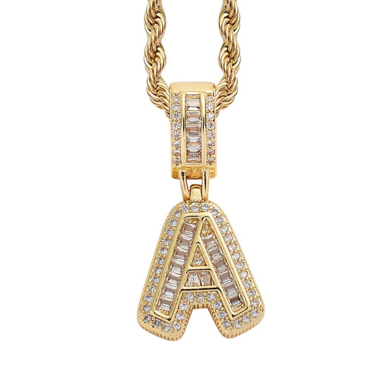 Trendy English Letter Hip Hop Pendent with 3mm Rope Chain