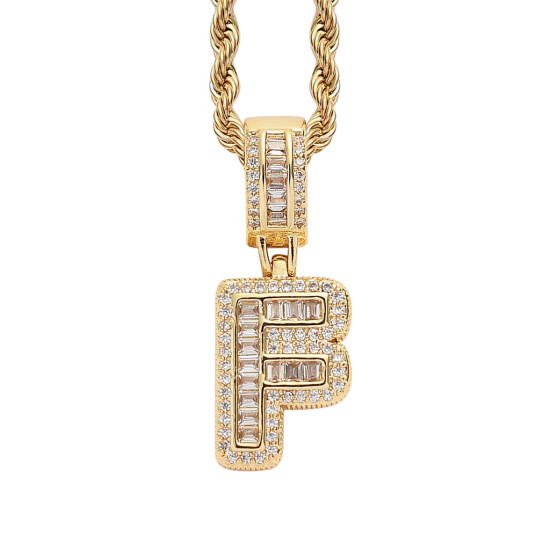 Trendy English Letter Hip Hop Pendent with 3mm Rope Chain