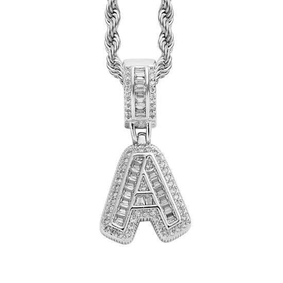 Trendy English Letter Hip Hop Pendent with 3mm Rope Chain