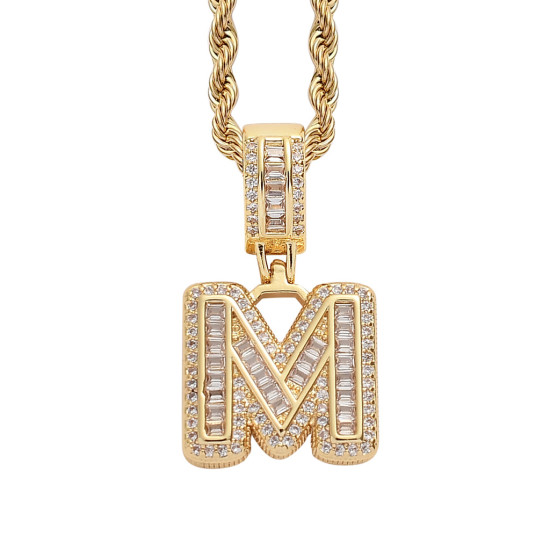 Trendy English Letter Hip Hop Pendent with 3mm Rope Chain