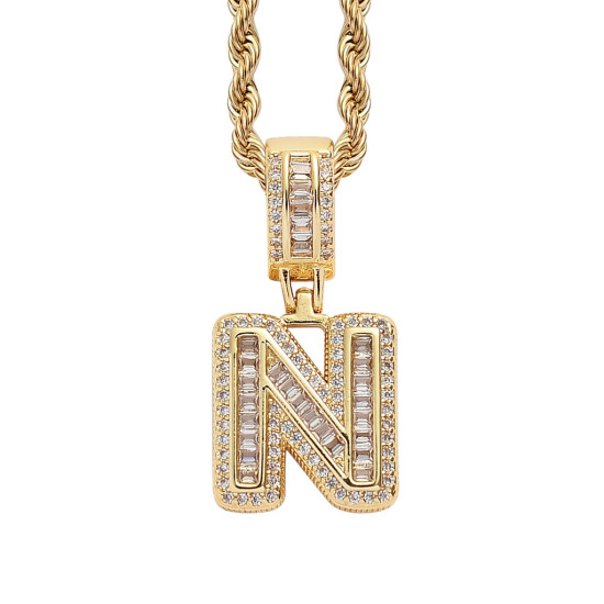 Trendy English Letter Hip Hop Pendent with 3mm Rope Chain