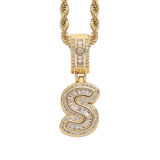 Trendy English Letter Hip Hop Pendent with 3mm Rope Chain