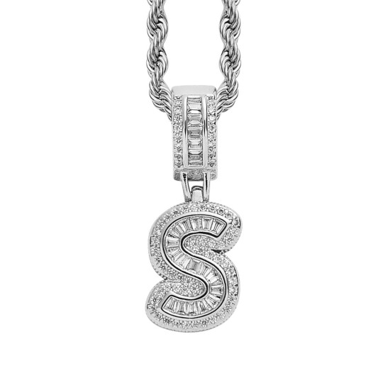 Trendy English Letter Hip Hop Pendent with 3mm Rope Chain