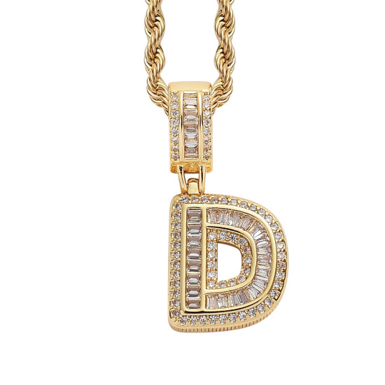 Trendy English Letter Hip Hop Pendent with 3mm Rope Chain