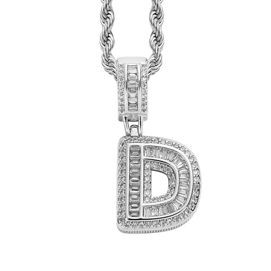 Trendy English Letter Hip Hop Pendent with 3mm Rope Chain