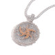 Modern Iced Out 6cm  Round Pendant with 4mm CZ Diamond Tennis Chain