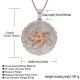 Modern Iced Out 6cm  Round Pendant with 4mm CZ Diamond Tennis Chain