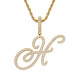 Trendy Artistic English Letter Hip Hop Pendent with 6mm Rope Chain