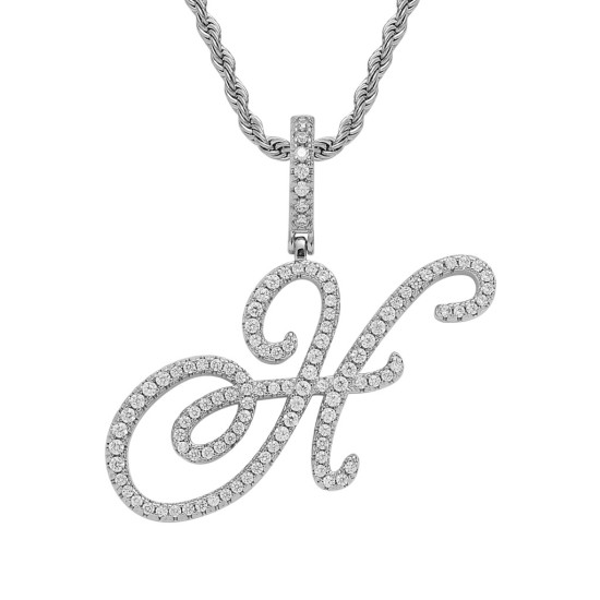 Trendy Artistic English Letter Hip Hop Pendent with 6mm Rope Chain