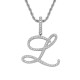 Trendy Artistic English Letter Hip Hop Pendent with 6mm Rope Chain