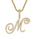 Trendy Artistic English Letter Hip Hop Pendent with 6mm Rope Chain